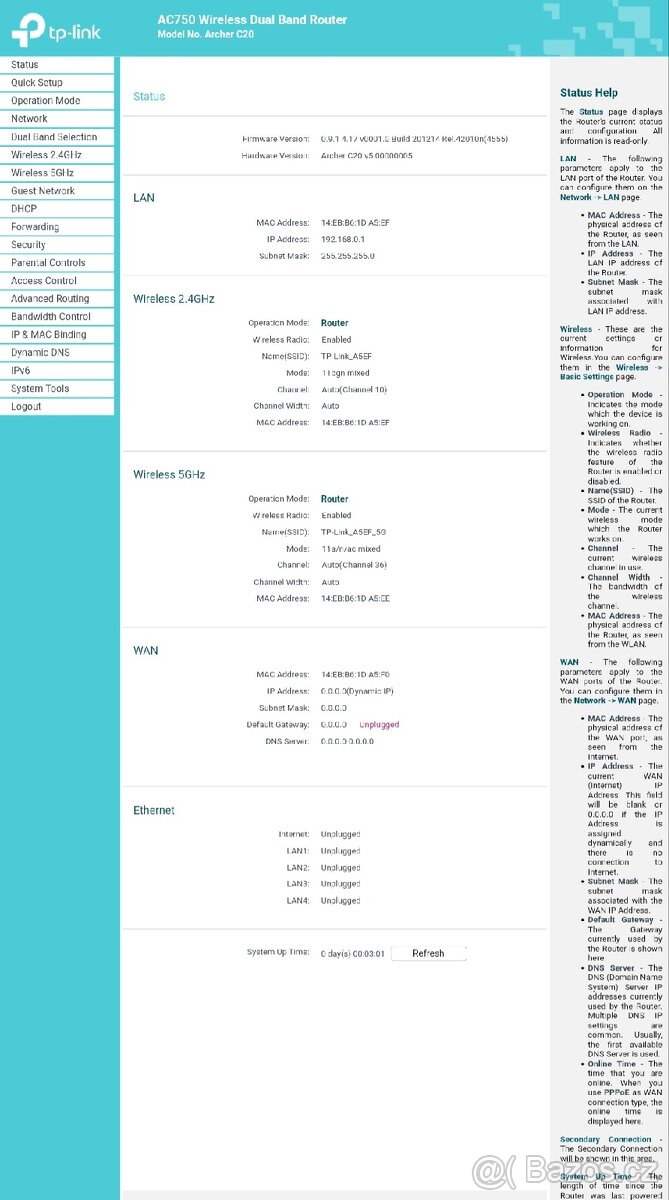 TP-Link Archer C20 AC750 v5.0. TU,Rudník,VR. Balíkovna 83Kč. - 6