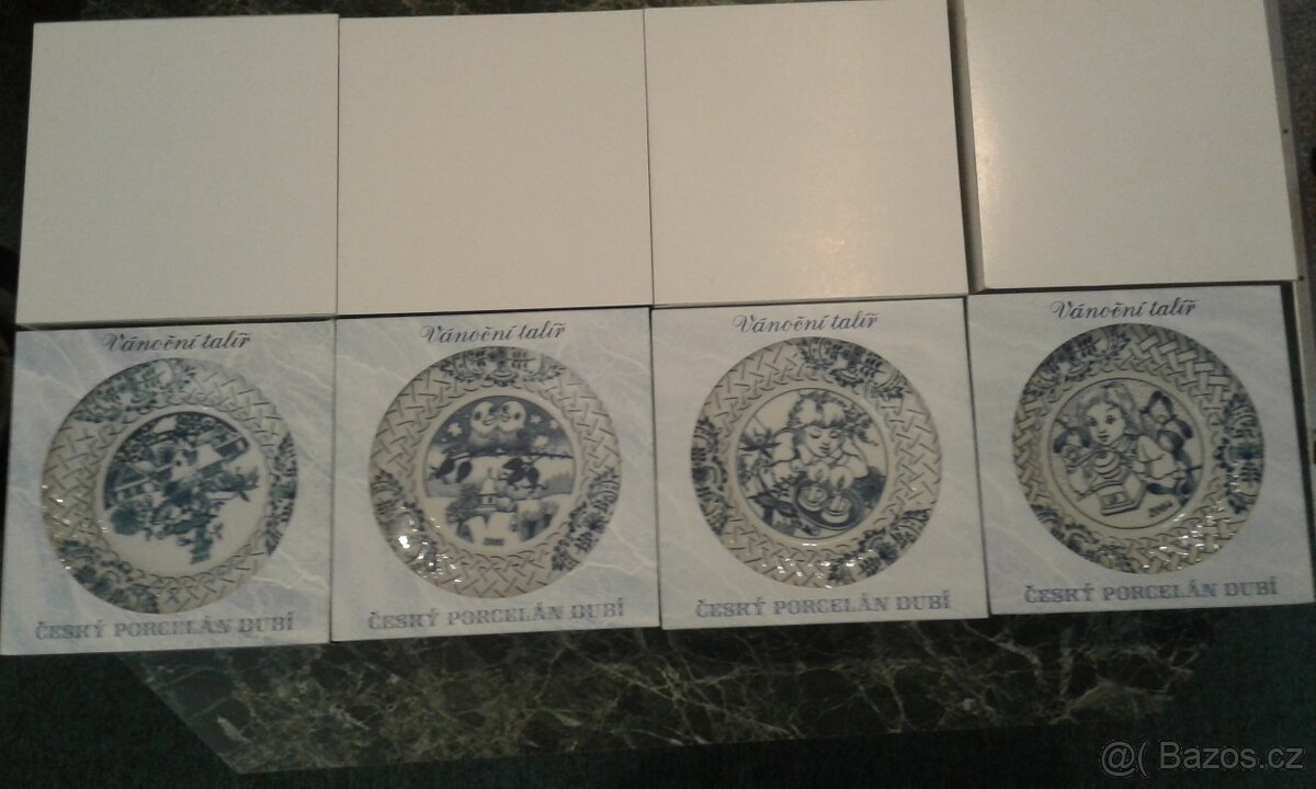 Závěsné vánoční výroční talíře 2001, 2002, 2003, 2004 - 6