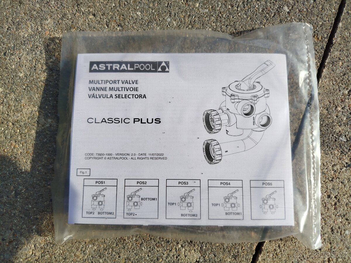 6cestný ventil Astralpool – typ 73950 (Classic Plus 1½″) - 6