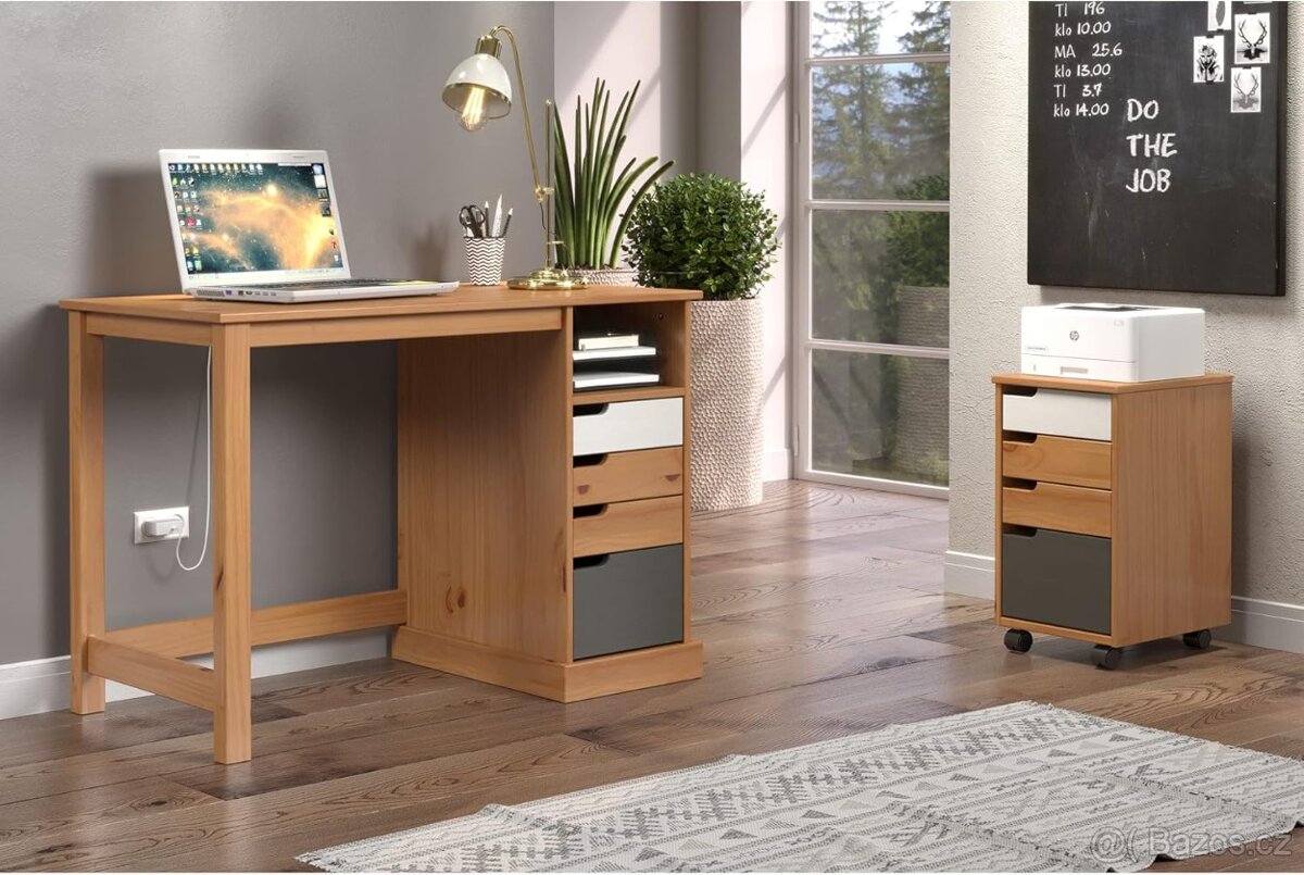 Psací stůl borovice Mestre. Materiál: Borovice - 6