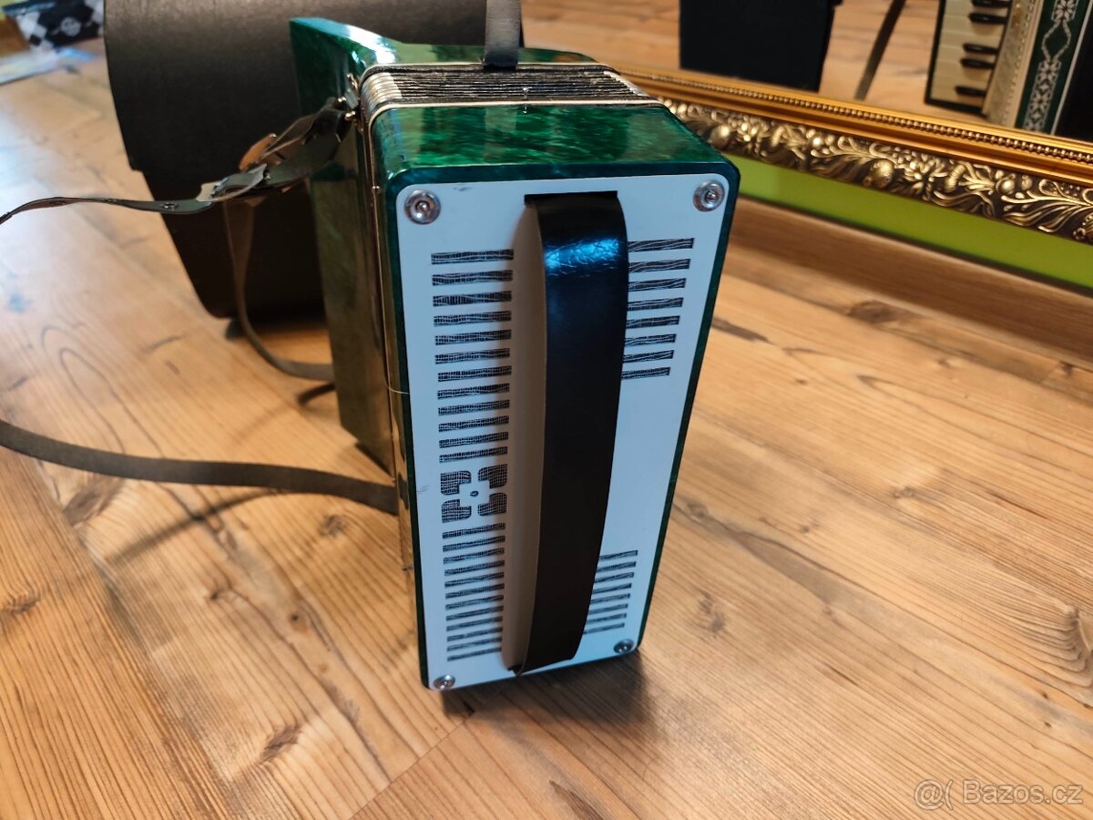 Retro akordeon dětská harmoníka s pouzdrem - 6