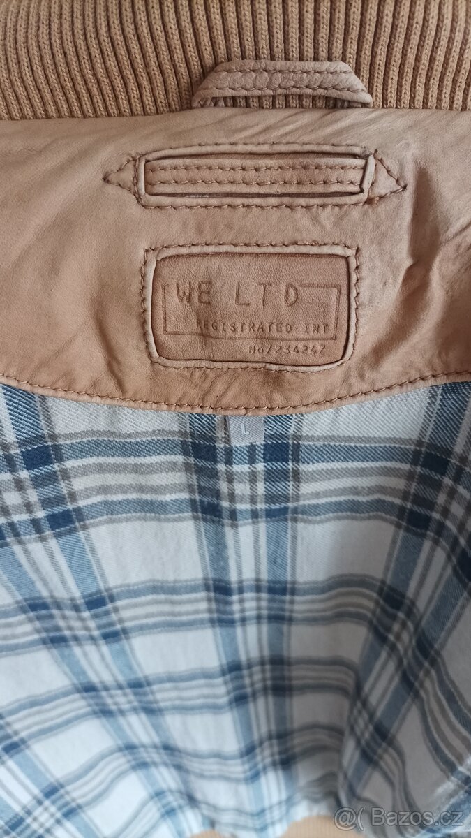 Pánská kožená bunda hnědá - 6