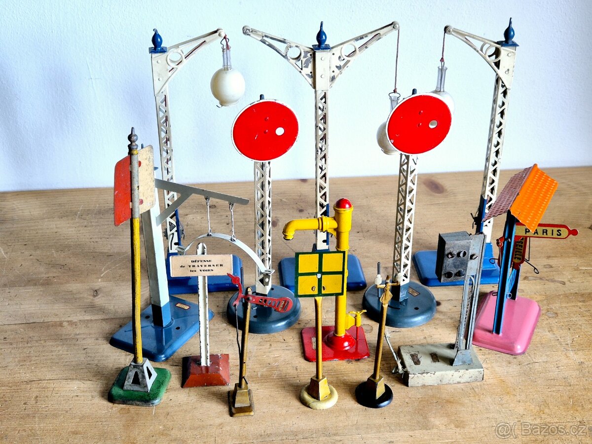 Vláčky - lampy, semafory, ukazatele, Hornby, Francie, 1930 - 6