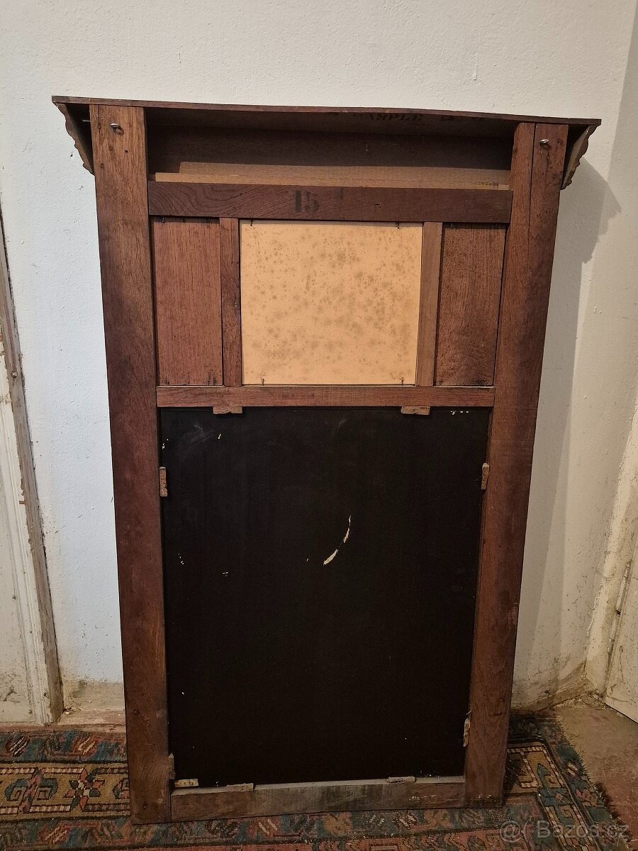 Velké starožitné nástěnné zrcadlo z dubu, Henri II / Mechele - 6