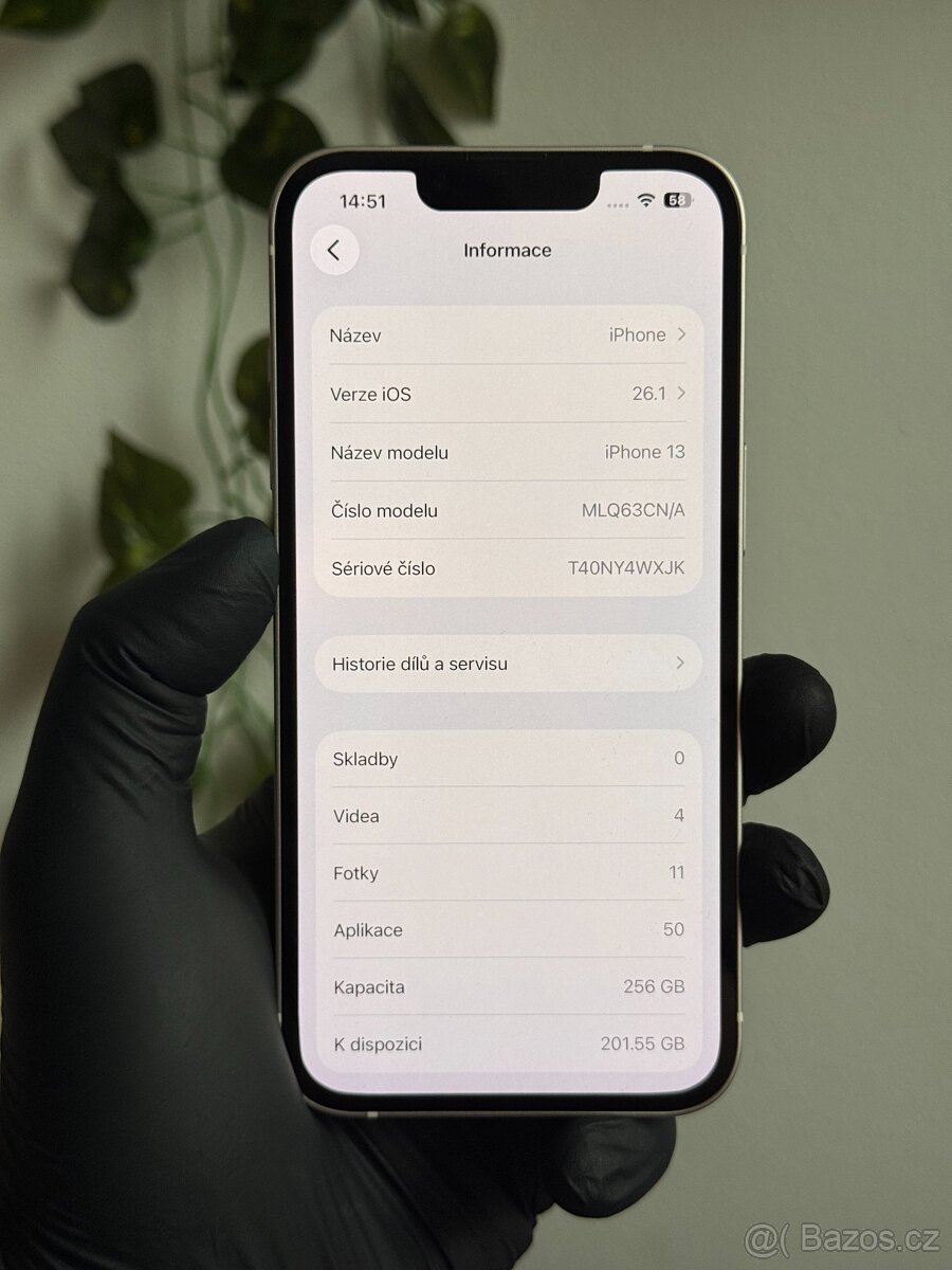 iPhone 13 256GB - 100% baterie, nefunkční Face ID - 6