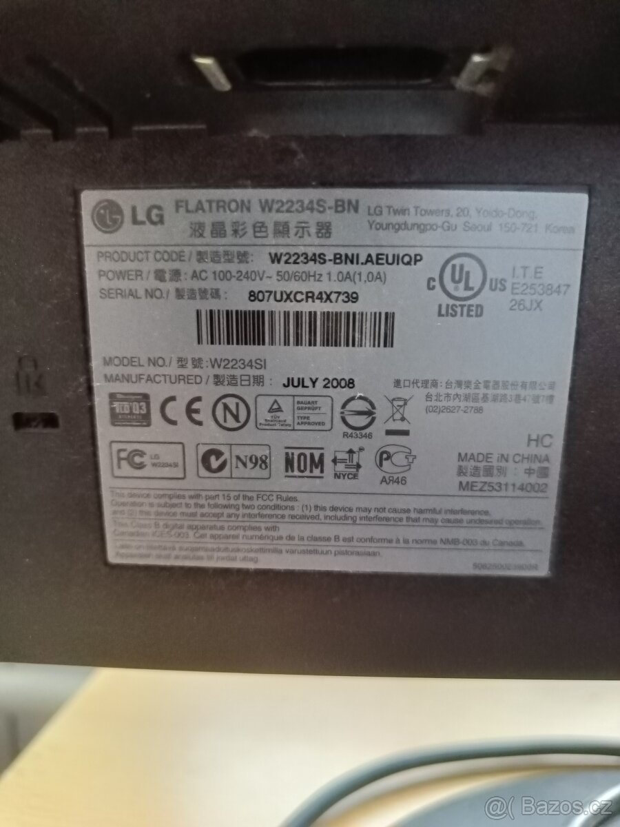 22" širokoúhlý monitor LG Flatron W2234S - 6