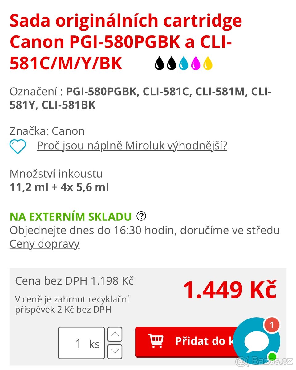 Canon náplně do tiskárny PIXMA, multipack 5 barev - 6