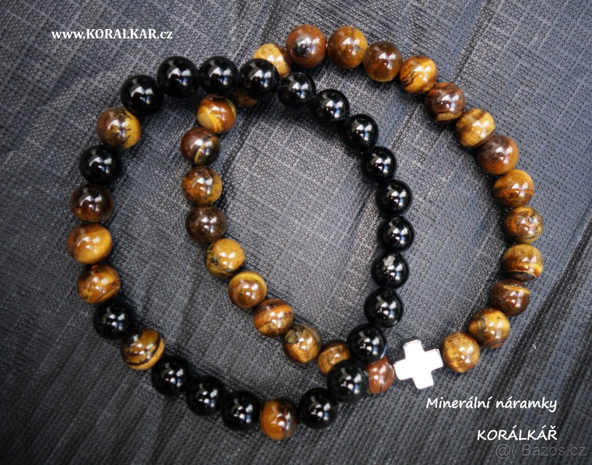 Pánské minerální náramky - náramek z minerálů lávy aj - 6