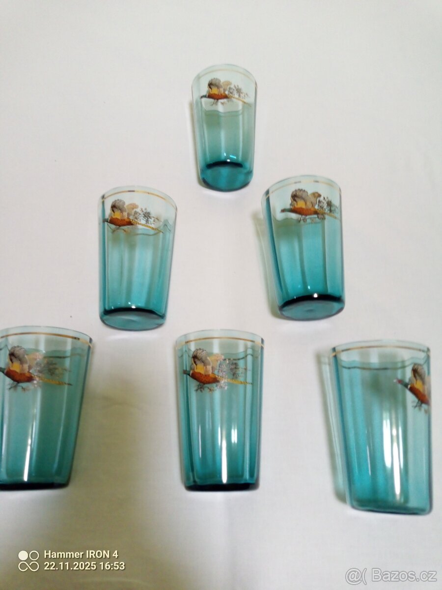 Retro skleničky- Bažant - 6