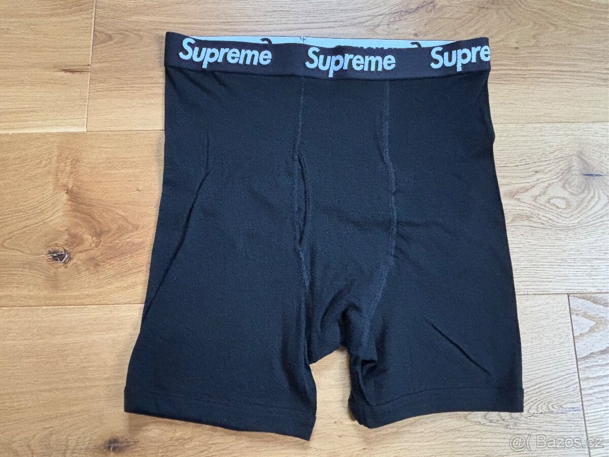 Supreme Hanes boxerky černé a bílé - 6