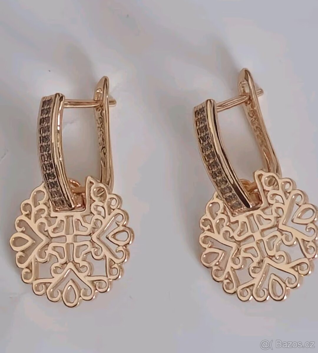 Náušnice zlato 14k 585RG - 6