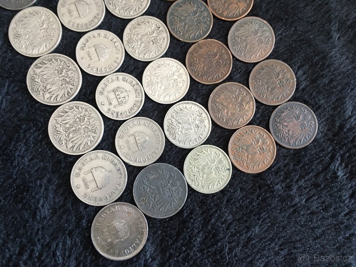 35 kusů heller a filler. mince Rakousko Uhersko, každá jiná - 6