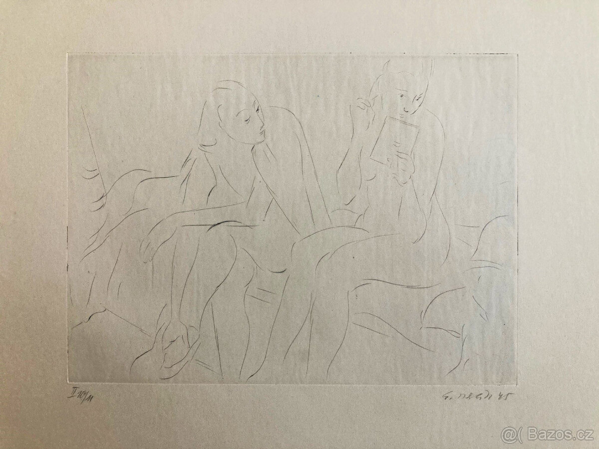 E. Nevan - Odpočívající tanečnice (12 grafík), 1946 - 6
