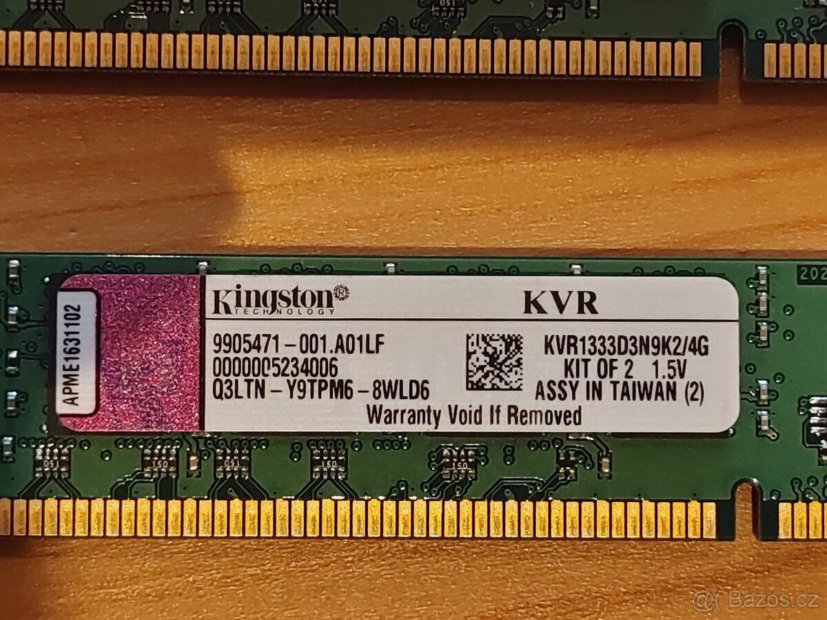 Prodám paměťové moduly pro PC RAM DDR3 - 6