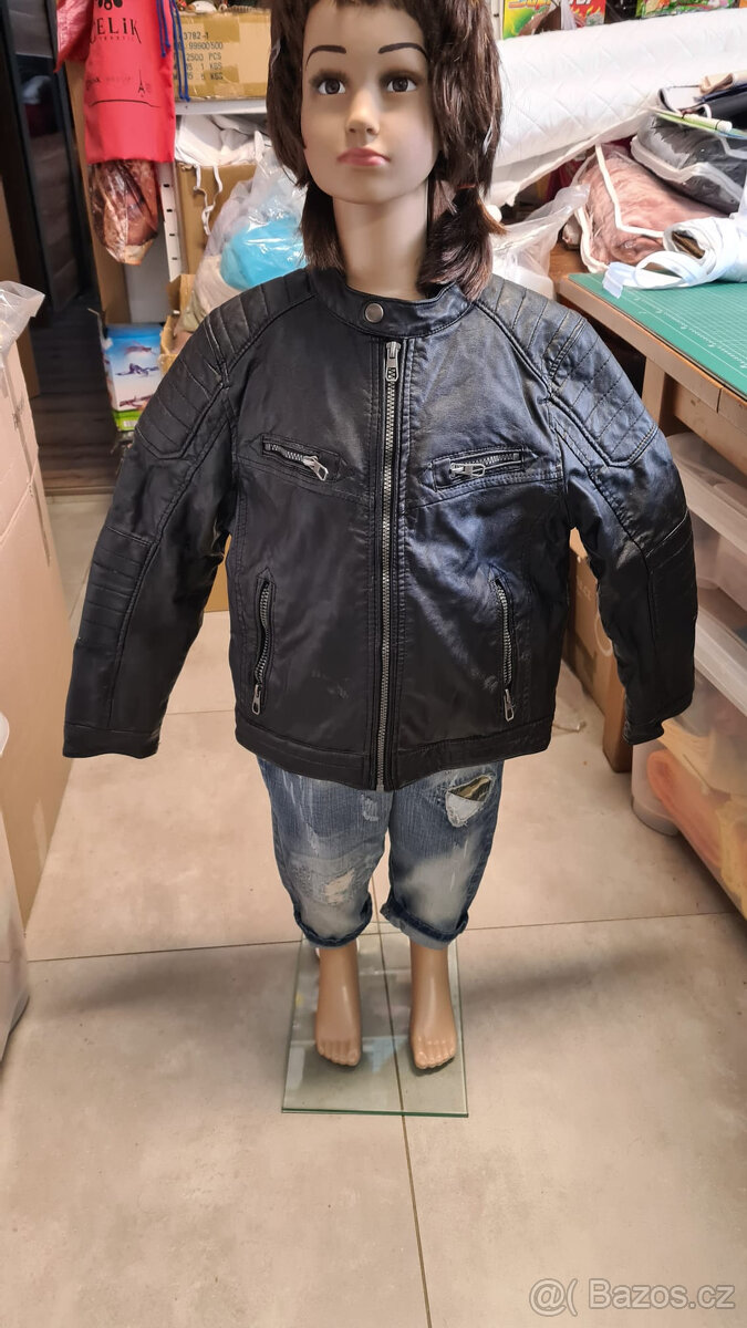 Motorkářká kožená bunda dětská vel. 134 - 6