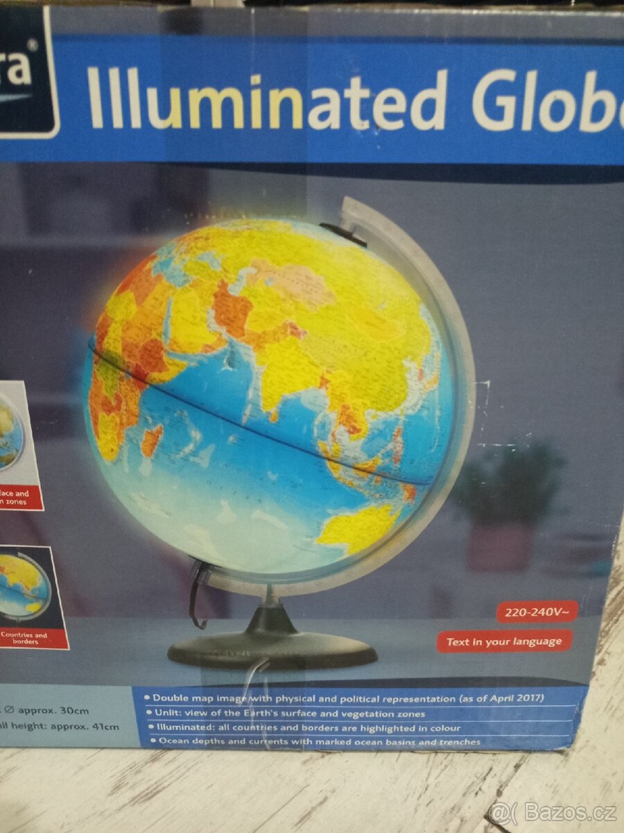 Svítící glóbus lampička, nový - 6