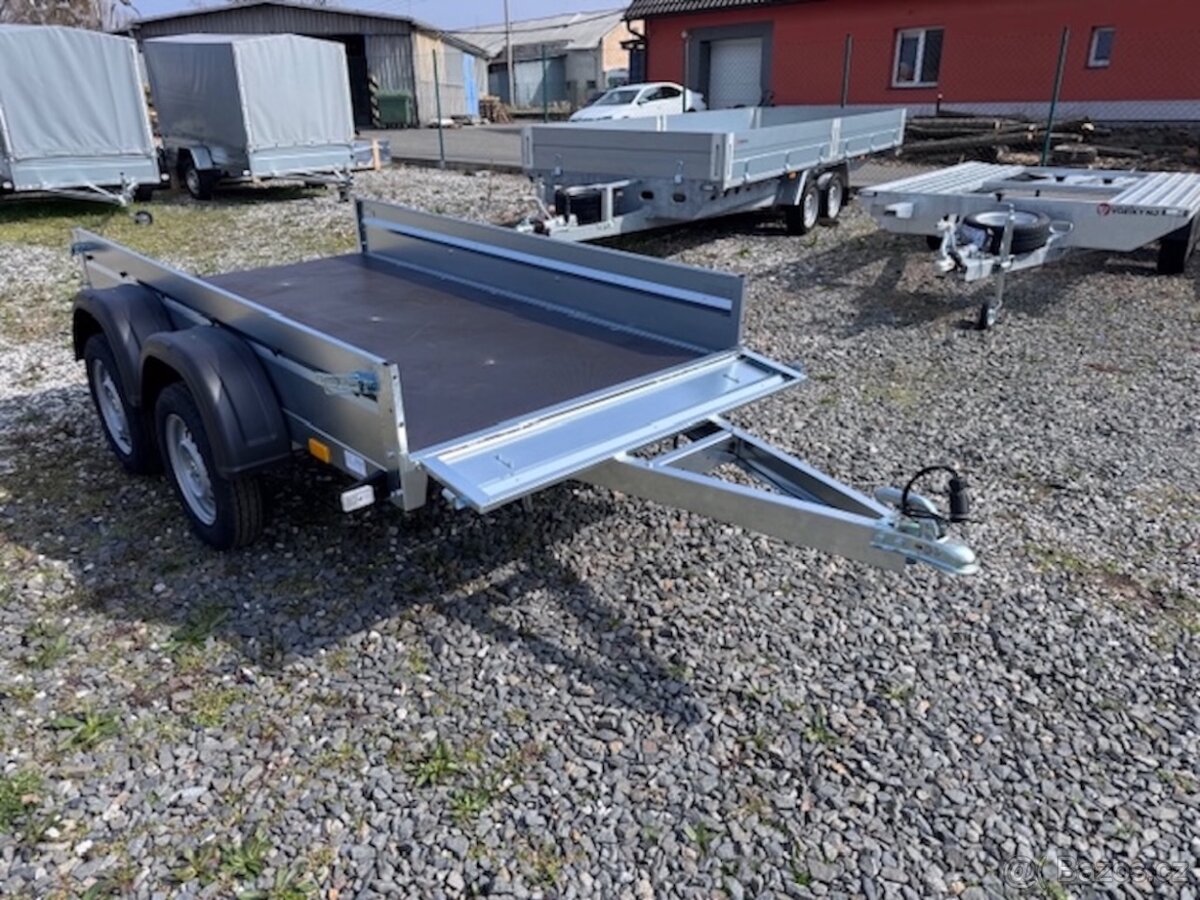 Přívěsný vozík dvouosý 252x130cm, 750kg, sklopný, 130km/h - 6