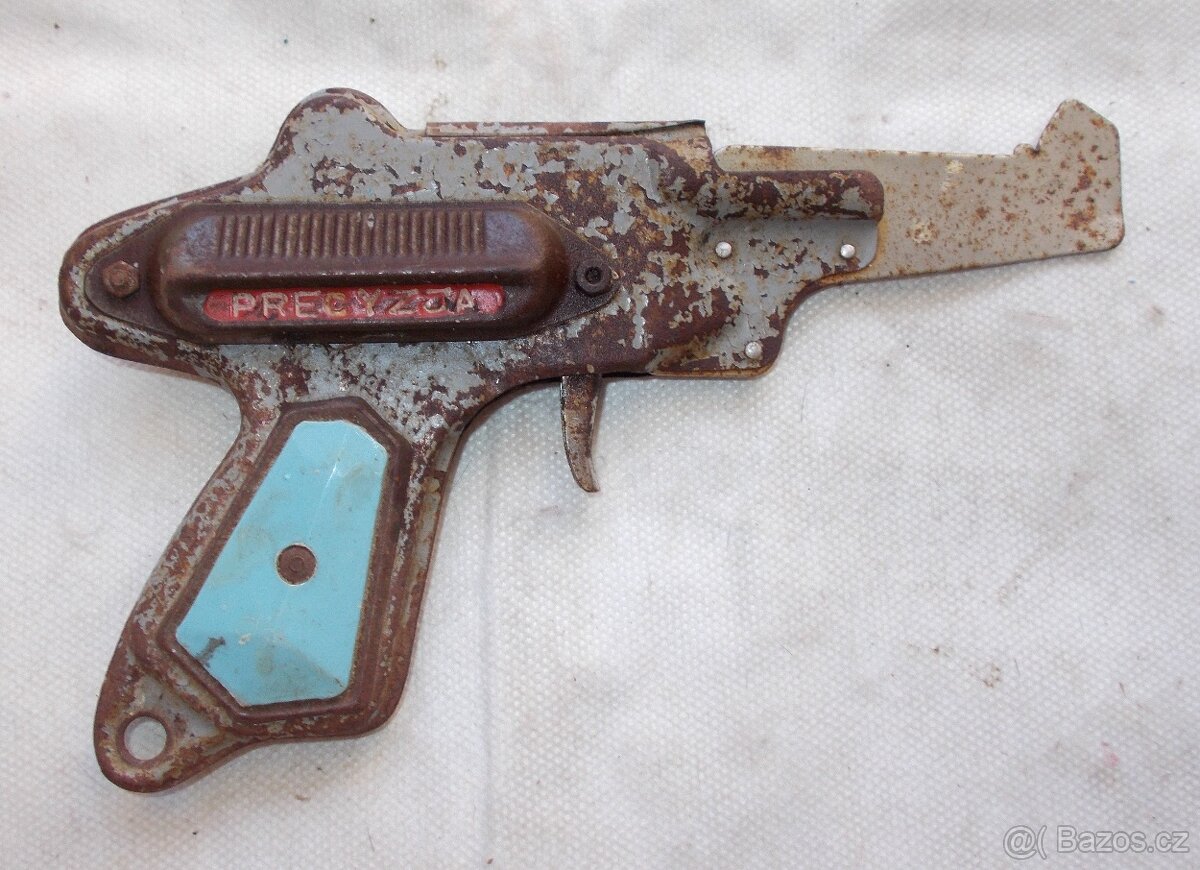 Dětská pistole, plechová hračka. - 6
