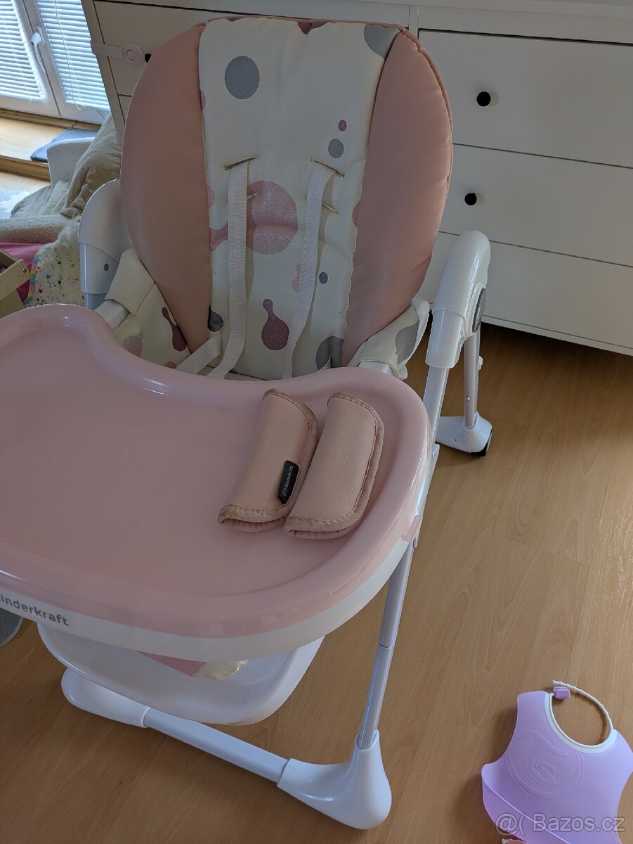 Jídelní židlička zn. Kinderkraft růžová - 6
