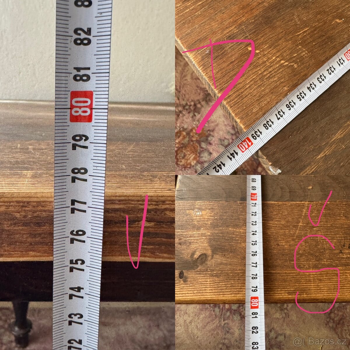 Starý vyřezávaný hospodský stůl - 6