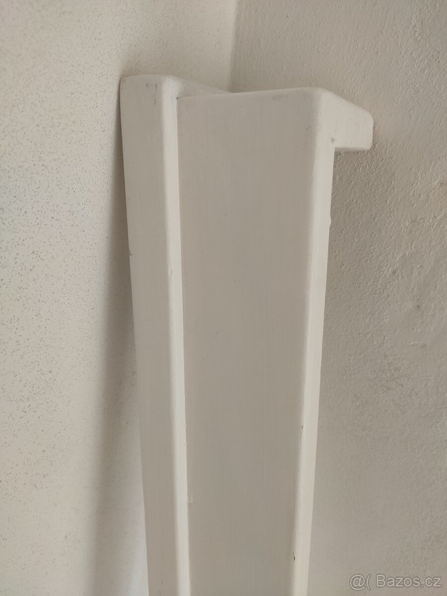 RETRO Garnýže / Garnýž na závěsy záclony dřevěné bílé - 6