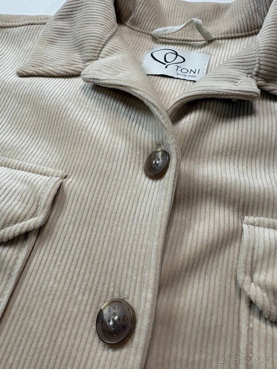 Béžová manšestrová košile TONI | Shacket | elastická | vel. - 6