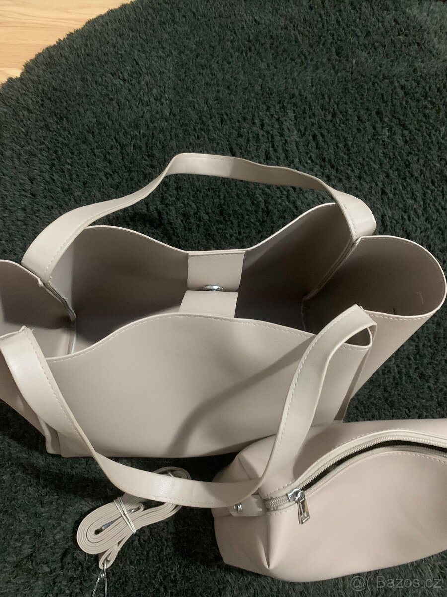 Kabelka béžová shoper - 6