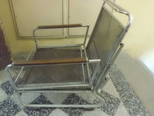 RARITA - Starožitné Polohovací KŘESLO FUNKCIONALISMUS Chrom - 6