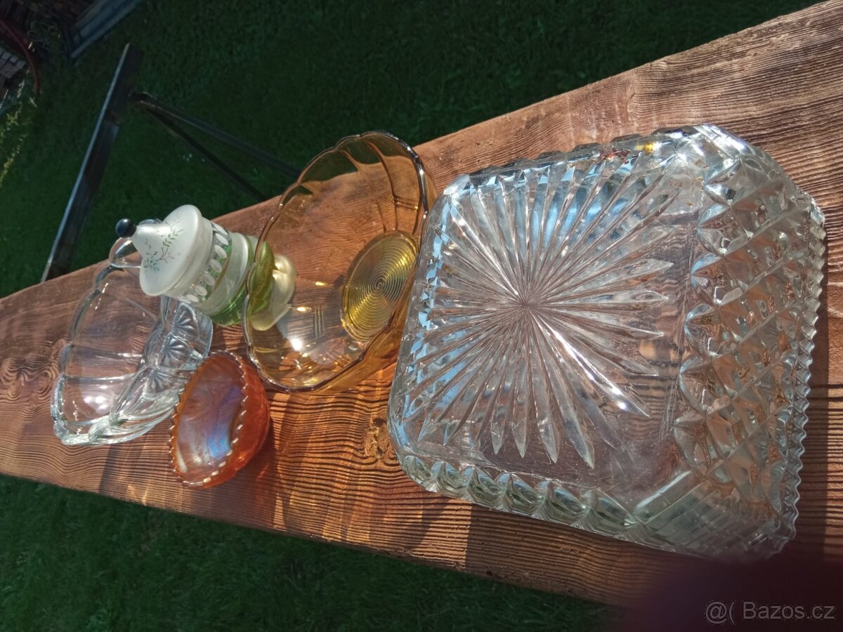 Retro skleněné misky, sklenice s víčkem - 6