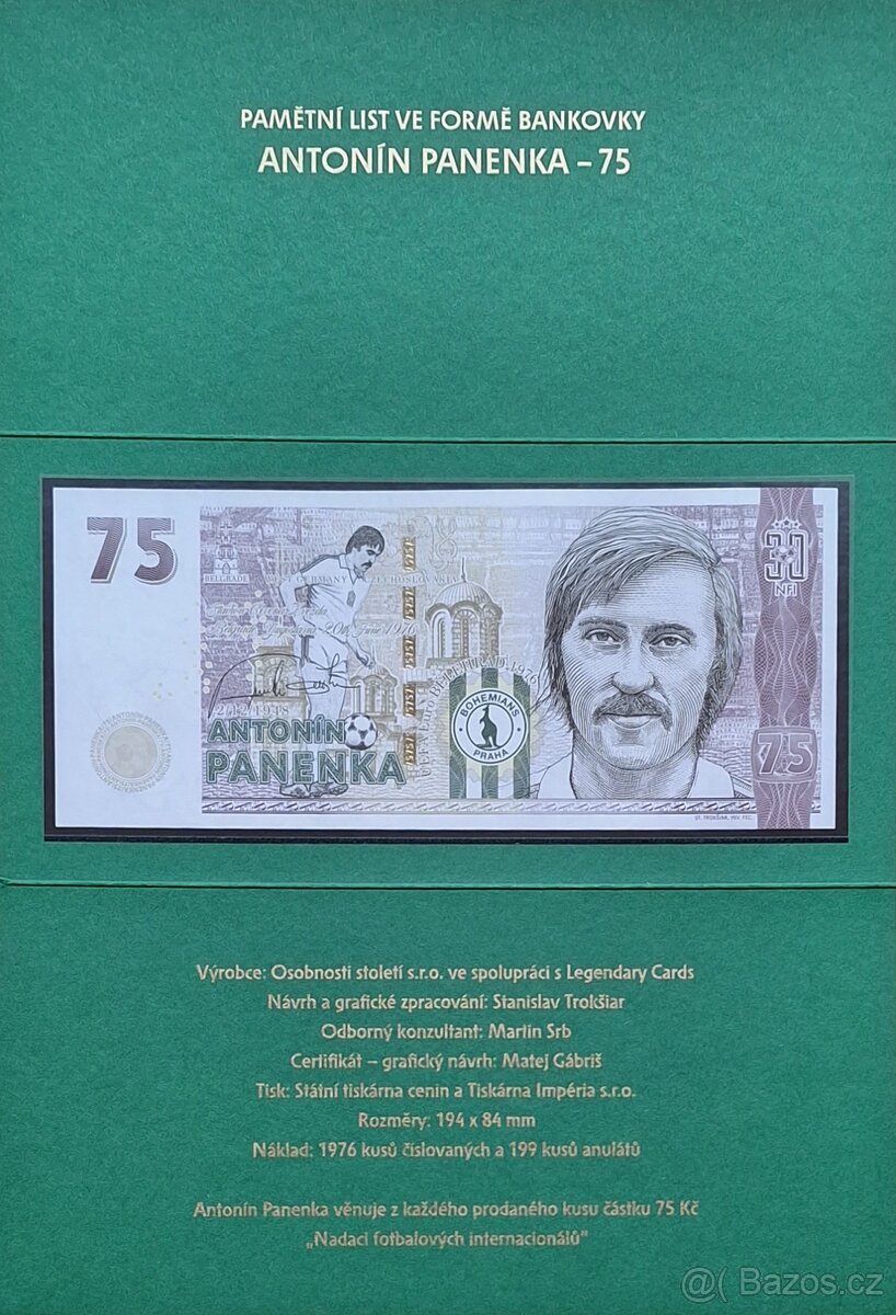 Pamětní bankovka ANTONÍN PANENKA - 6