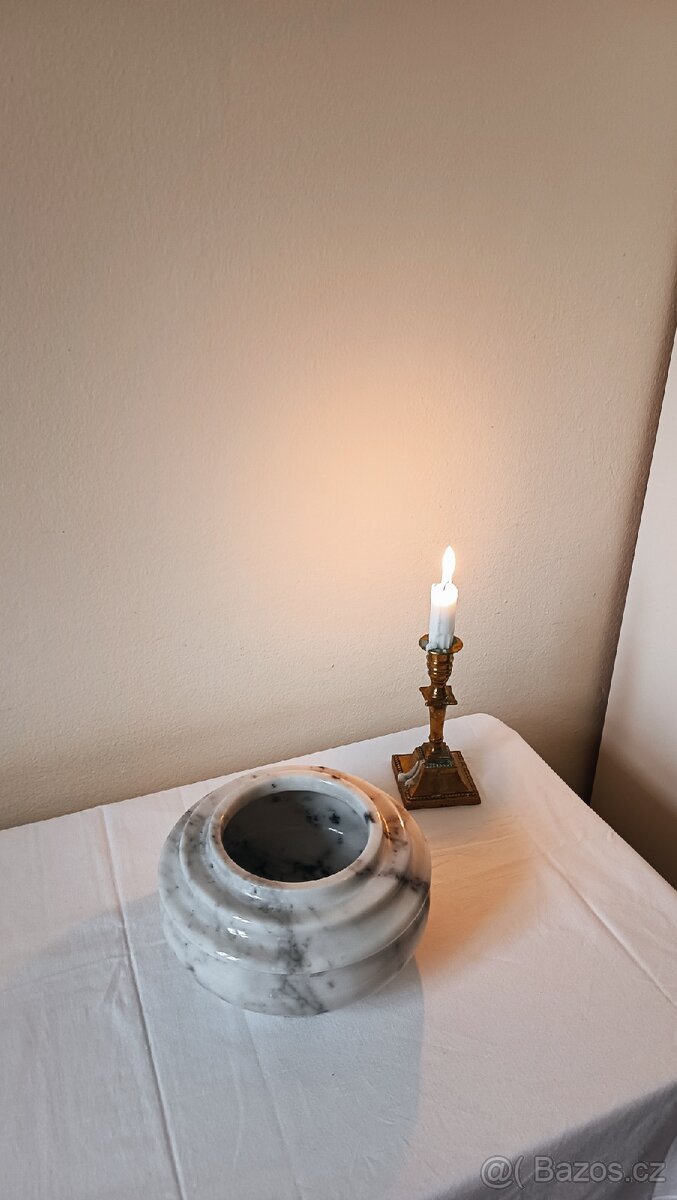 Masivní vintage mramorová dóza z Itálie - 6