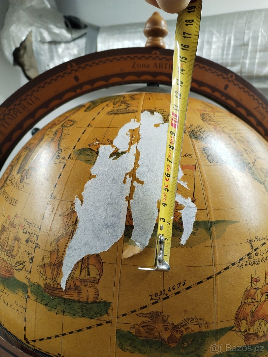 Barový globus - likérník na kolečkách - 6