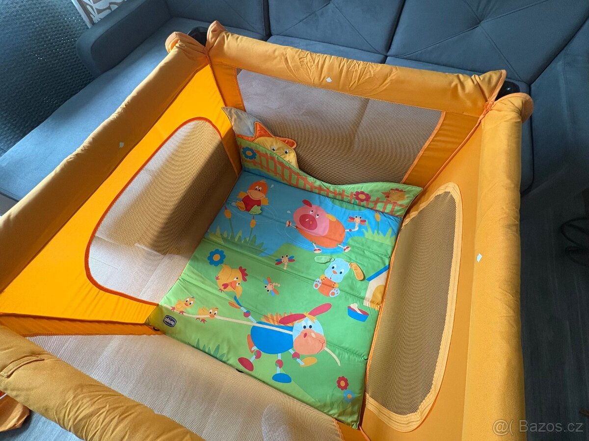 Dětská cestovní ohrádka/postýlka Chicco – skládací, oranžová - 6