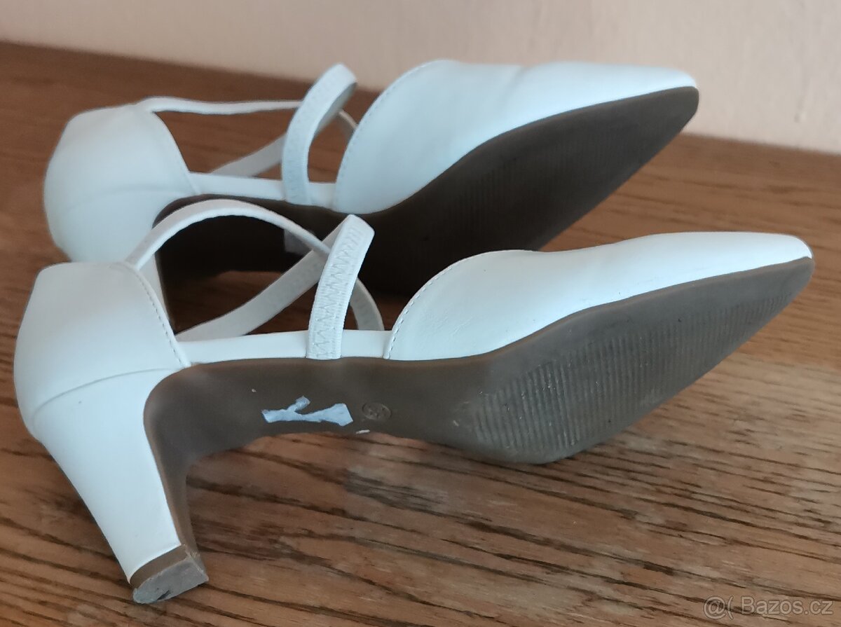 Společenské bílé lodičky vel. 38 (255 mm) - 6