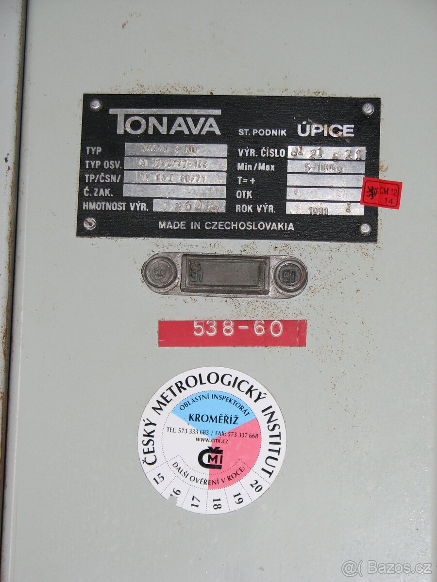 PRODÁM MŮSTKOVOU VÁHU TONAVA - 6