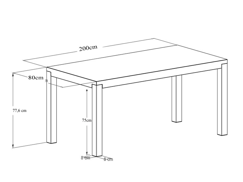 Dubový jídelní stůl 80x200cm - 6