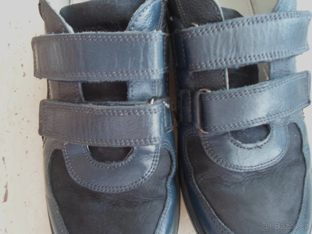 Modré boty polobotky kožené - 37 - 6