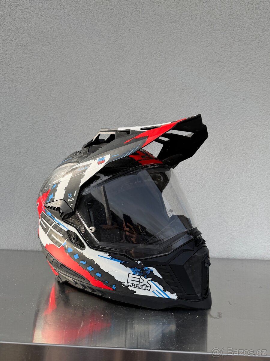 Prilba LS2 MX701 Explorer Carbon Extend čierno-modro-červe - 6