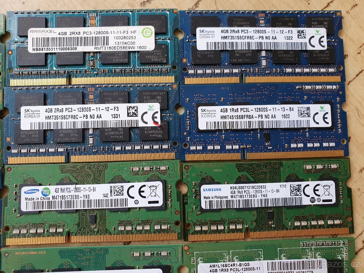 47x ddr3 4gb do Notebooku. Kus : 150kč. - 6