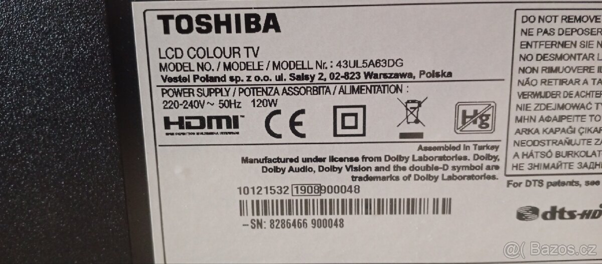 Led Smart Toshiba 108cm - 6