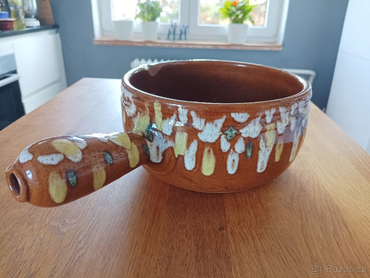 KAMENINOVÝ ABSTRAKTNĚ MALOVANÝ HRNEC GRÉS & POTIERS DIGOIN - 6