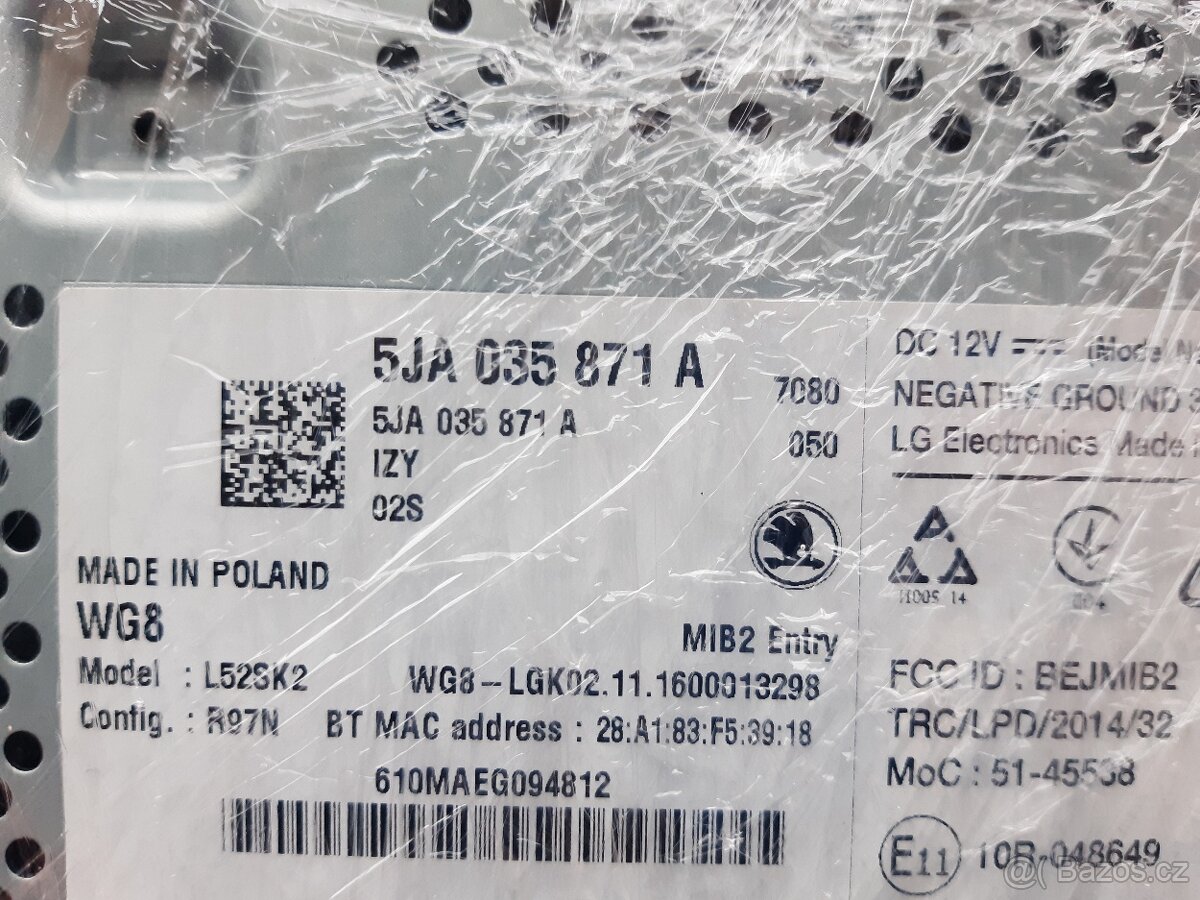 Rádio SWING pro Škoda RAPID - 5JA035871A - 6