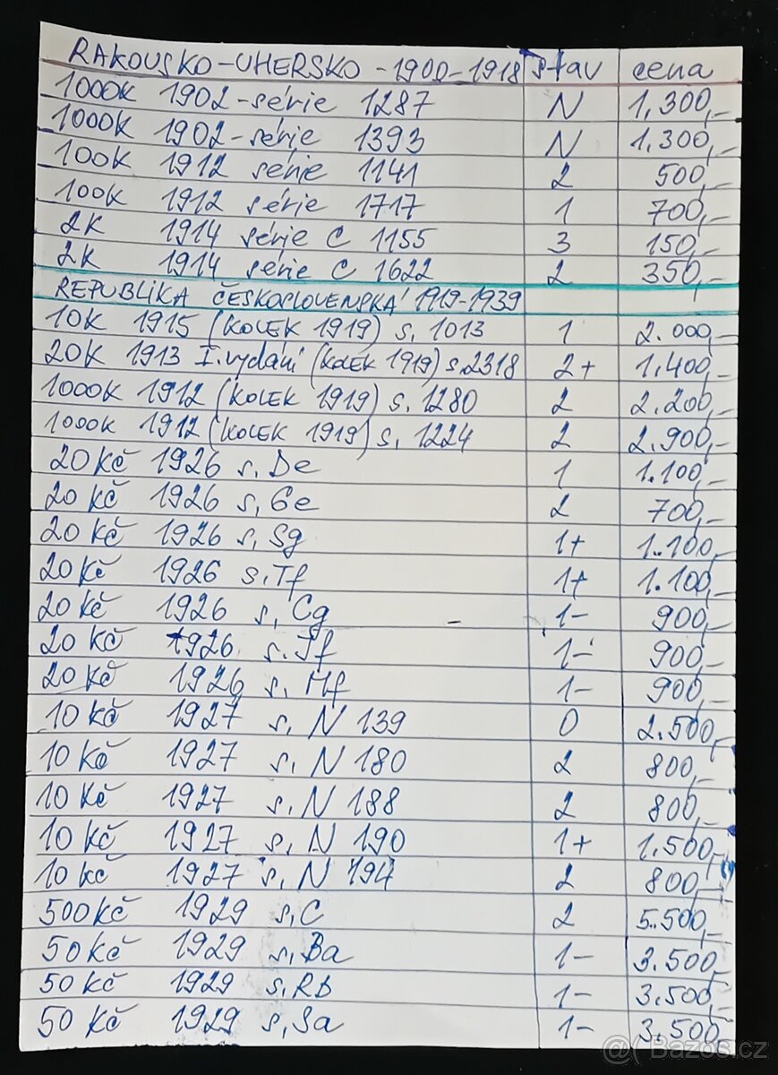100 Kčs 1945 série D 11 - H 31 - N 33 - Velmi Vzácné - 6