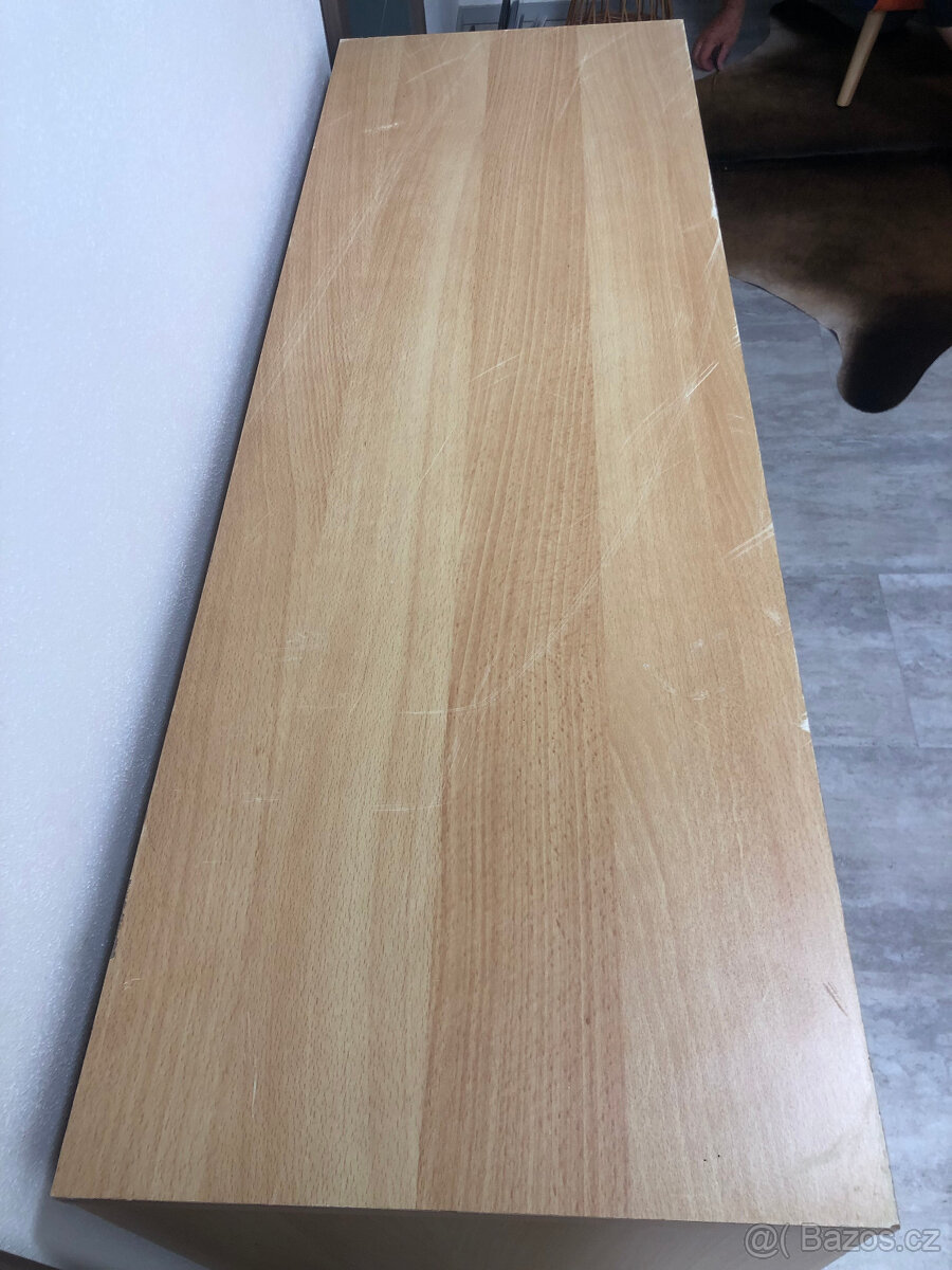 Komoda Skříňka kombinace police+šuplíky. Světlé dřevo lamino - 6