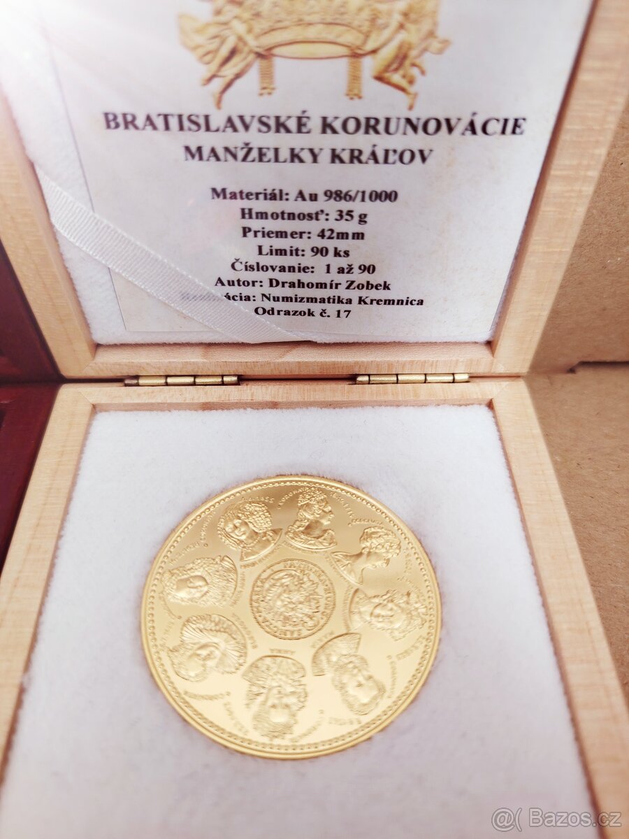 70g Au, 2x zlaté mince 10 dukáty Bratislavská korunovace - 6