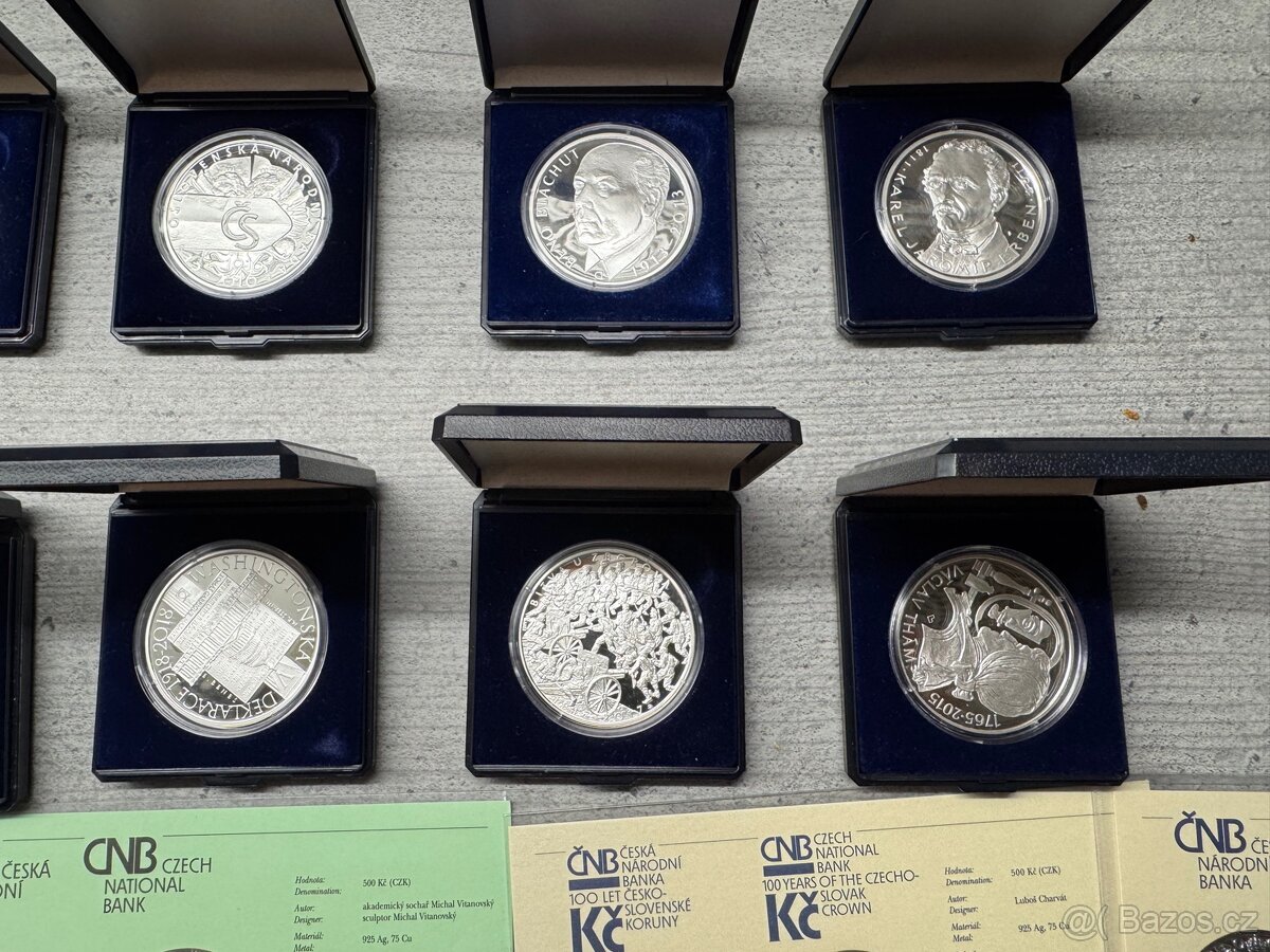 Stribrne mince 500kč čnb proof - 6