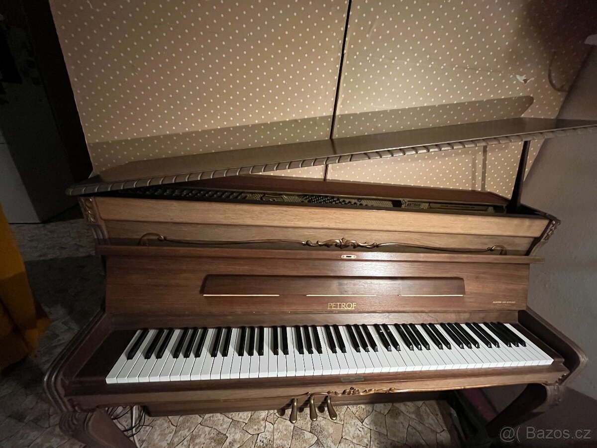 České pianino Petrof model antik + židle - 6