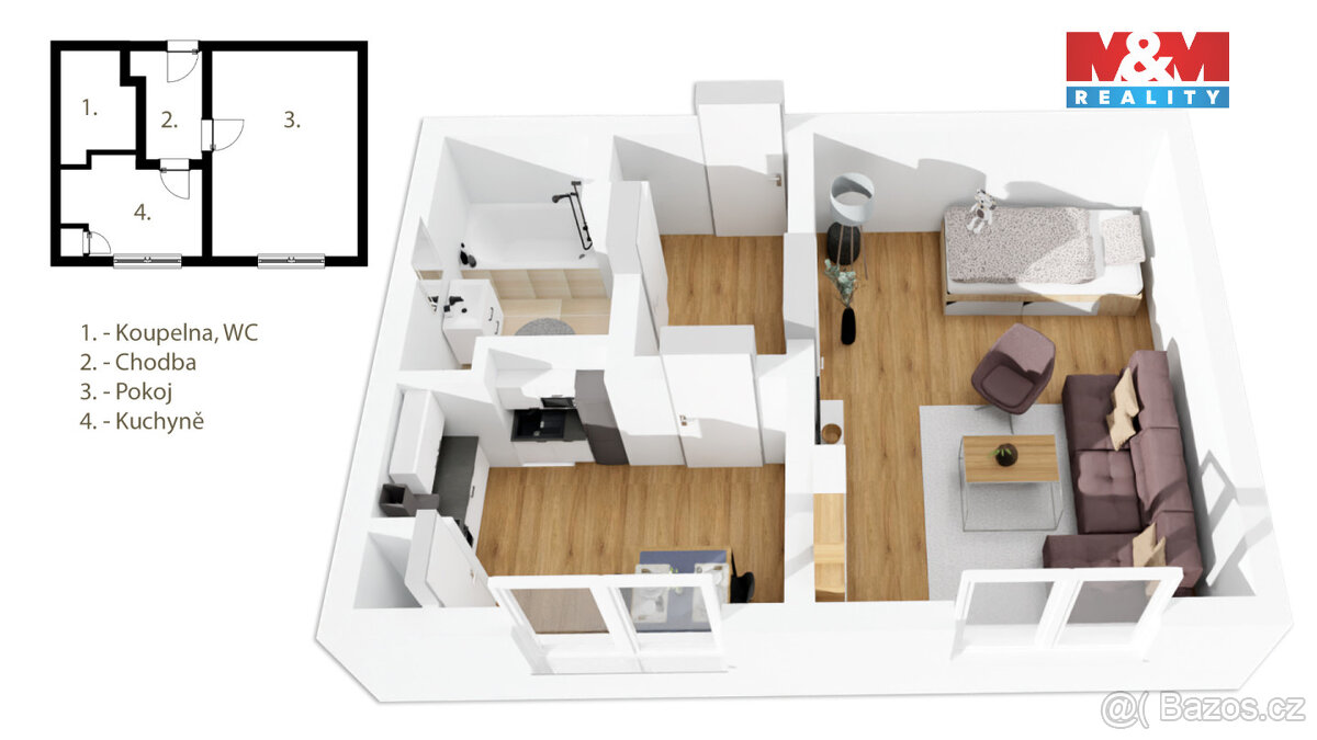 Pronájem bytu 1+1, 34 m², Hradec Králové, ul. Jana Masaryka - 6