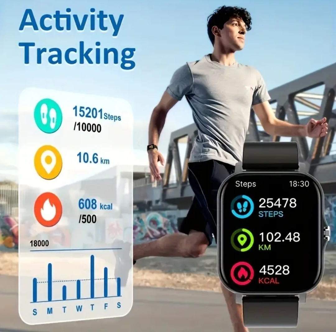 Chytré hodinky s funkcí zpráv,always on,hovory - 6