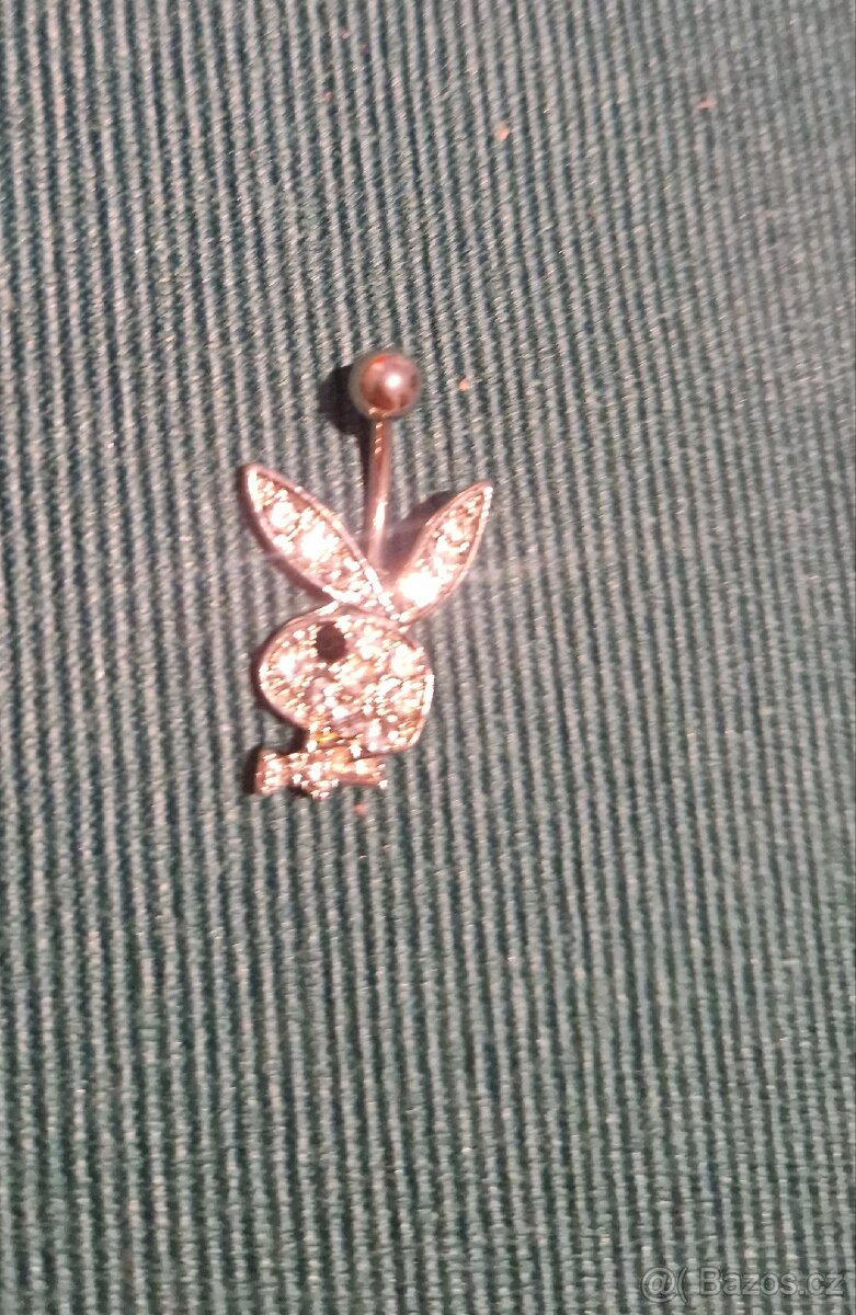 piercing břicha do pupíku třpytivý ocel králíček playboy - 6